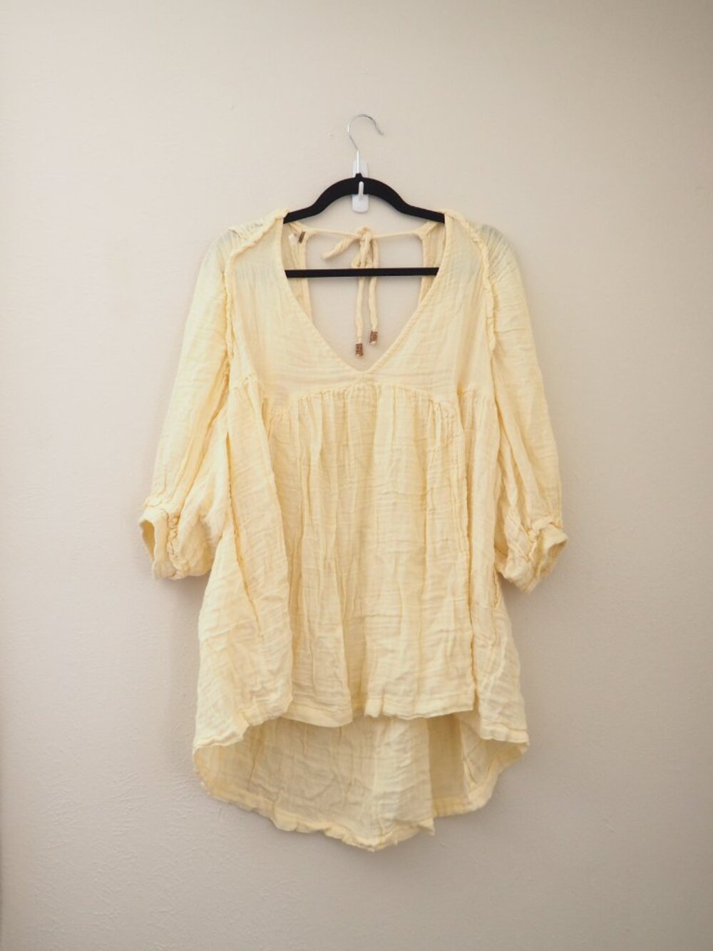 Free People Lemonilla Yellow Adler ¾ Sleeve Tunic Dress sz S - Picture 6 of 11
